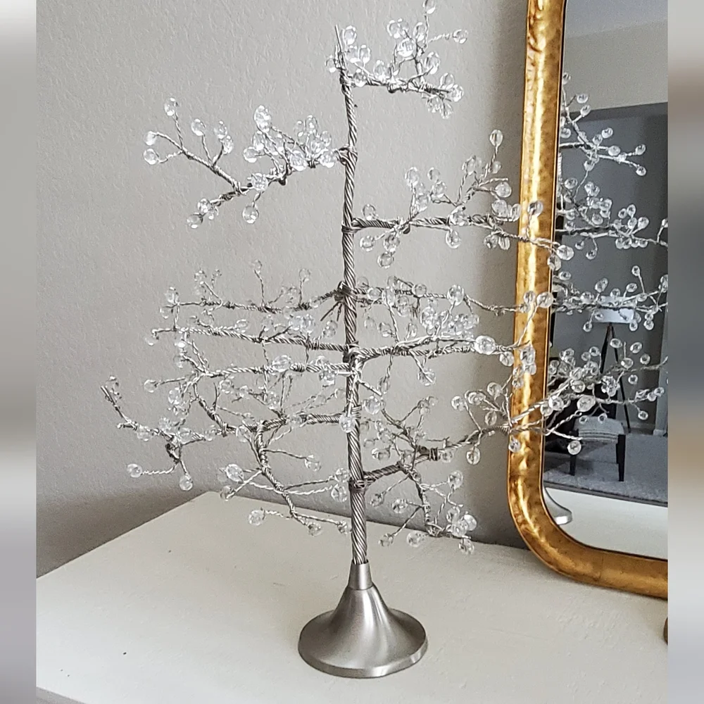 Crate&Barrel Silver Crystal Tree Accent